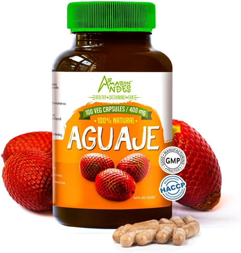 Amazon Andes Aguaje Capsules - Female Health Supporter and Hormone Balancer - Wild Harvested in Peru and sustainably sourced - Non GMO, Fairly tra...