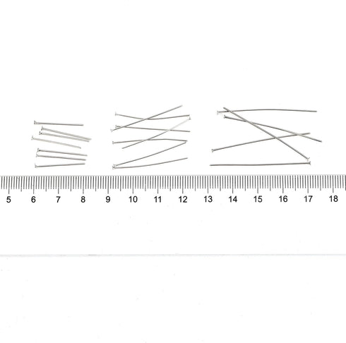 300pcs 304 Stainless-Steel Head Pins for Jewelry Making 22 Gauge 40mm Silver Flat Head pins for DIY Earrings Necklace Pendant Jewelry Findings Sup...