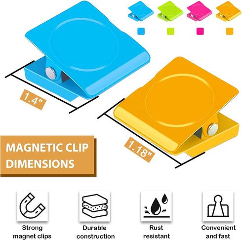 12-Piece Fridge Magnets Magnetic Clips, Refrigerator Magnet Metal Clip Memo Note Clip Paper Clamp Great to Whiteboard Wall Fridge Kitchen Calendar...