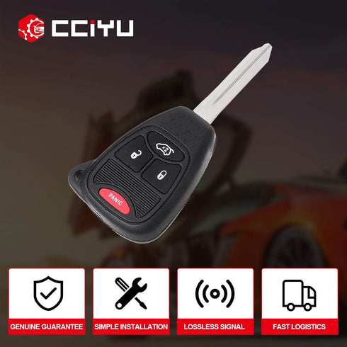 cciyu Remote Key Fob 2011-2014 Fit for Chrysler 200 2.4L 2011-2014 Fit for Chrysler 200 3.6L 4 Buttons KOBDT04A,2AOKM-CYV6,05179514AA,56038757AE,2...