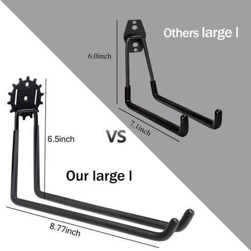 Garage Hooks 10 Pack, Heavy Duty Steel Tool Wall Storage Gear Hooks with Anti-Slip Coating, Wall Mount Holder for Bike, Ladder and Garden Tools (M...
