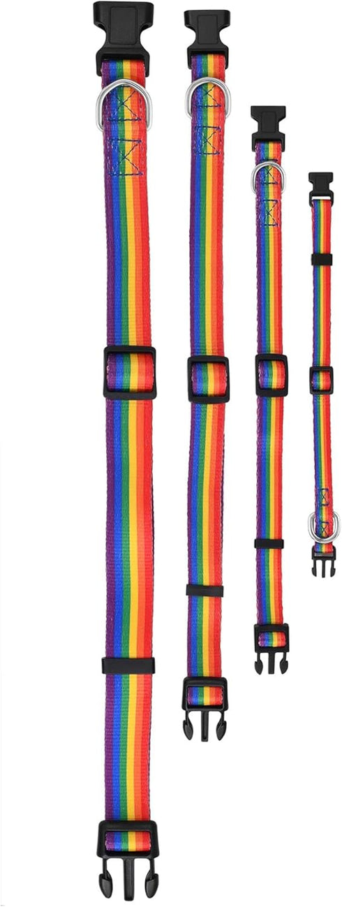 Rainbow Pet Collars for Dog or Cat - Gay Pride Dog and Cat Collars - LGBTQ Accessories for Dogs, Cats, and Pets - Pride Flag Dog and Cat Collar - ...