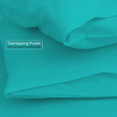 Nestl Body Pillow Cover Soft Pillowcase Lightweight Teal Microfiber 20x54 Inches Envelope Closure, Set of 2...