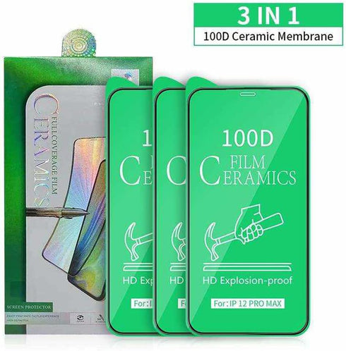 Screen Protector for iPhone (PACK OF 3), 100D Full covered, Premium 9H VIP Ceramic (11 Pro Max/Xs Max 6.5)...