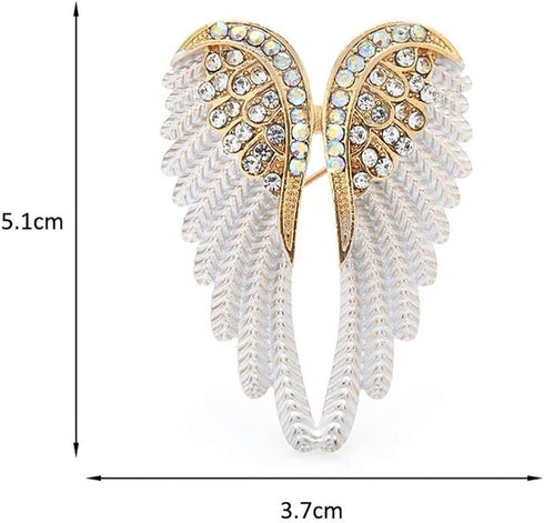 Angel Wing Lapel Brooch Pin for Women Girls Men Cubic Zirconia Crystal Enamel Fairy Elf Wings Pins Clip Shawl Dress Coat Suit Scarves Backpacks Br...