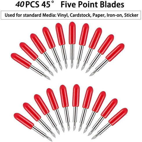 Elefama 40PCS Blades for Cricut Explore Air 2 / Air 3 / Make3 / Maker/Explore 3 Premium Fine Point Blade Replacement for Cricut Glitter Vinyl Cutt...