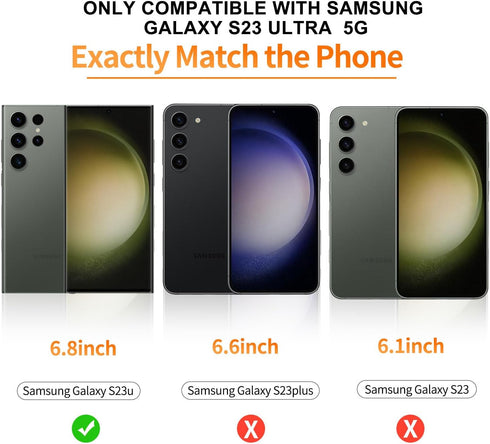 3 Pack Curved Tempered Glass Screen Protector Applicable for Samsung Galaxy S23 Ultra 5G 6.8inch, Support Fingerprint ID Friendly Tempered Glass S...