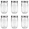 6 Pack 16 Ounce Clear Plastic Mason Jars Containers With Screw Sealing Metal Tinplate Lids,Refillable Empty PET Plastic Slime Candy Storage Jars C...