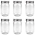 6 Pack 16 Ounce Clear Plastic Mason Jars Containers With Screw Sealing Metal Tinplate Lids,Refillable Empty PET Plastic Slime Candy Storage Jars C...