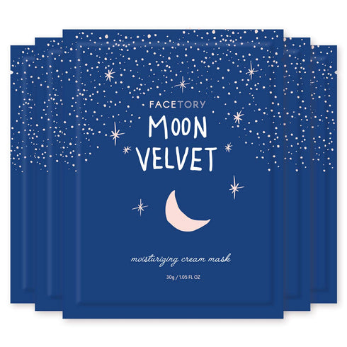 FACETORY Moon Velvet Moisturizing Cream with Jojoba Oil Sheet Mask - Moisturizing, Brightening, and Anti-Aging (Pack of 5)...
