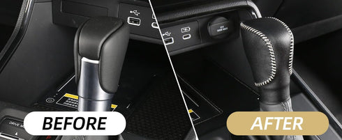CZCGYDY Gear Shift Cover,Genuine Leather Shift Knob Cover for Honda CRV 2023 Civic 2022 2023 HR-V 2023 Accord 2018-2023,Wear-Resistant,Dustproof(B...