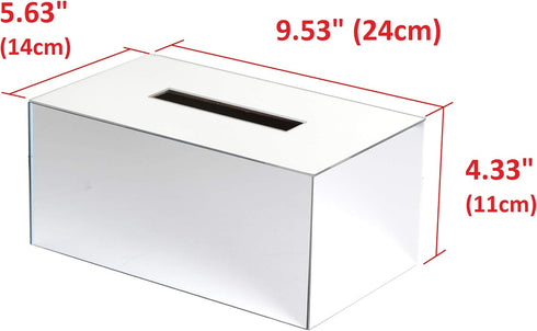 JackCubeDesign Overall Acrylic Mirror Rectangle Tissue Box Holder Case Storage Case Stand Box Napkin Holder Organizer (9.53 x 5.63 x 4.33 inches) ...