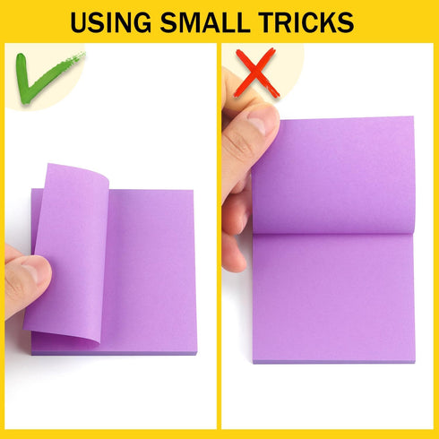 Sticky Notes 3x3 Self-Stick Notes Bright Colors Sticky Notes 8 Pads 80 Sheet/Pad (Purple)...