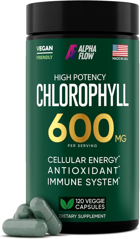 Chlorophyll Capsules 600 mg - Natural Chlorophyll Pills for Women & Men - Highly BioAvailable Chlorophyll Supplement for Energy, Immunity, Skin + ...
