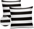 Outdoor Pillow Covers 26x26 Waterproof Polyester Throw Pillow Covers, Black White Stripes Decorative Pillowcases Garden Cushion Case for Patio Cou...