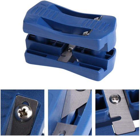 Edge Banding Trimmer Tool, Mini PVC Melamine Wood Edge Banding Machine 2 Edges Manual Tail Trimming Woodworking Tool for Panel Type Furniture Cabi...
