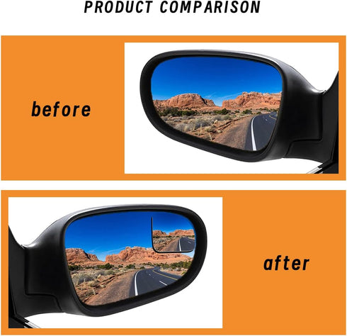 2PCs Automotive Rearview Mirror Blind Spot Mirror, Adjustable HD Sector Mirror, Frameless Wide Angle Convex Mirror, Most Automotive Side Mirror As...