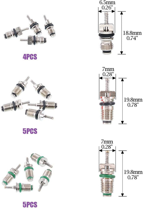 Swpeet 78Pcs R12 R134a Valve Cores Repair Kit, Including Assortment R12 R134a Air Conditioning Valve Core Refrigeration Tire Stem Cap with Remover...