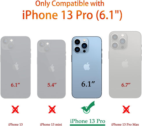 GiiKa for iPhone 13 Pro Case with Screen Protector, 6.1 inch Clear Full Body Shockproof Protective Floral Girls Women Hard Case with TPU Bumper Co...