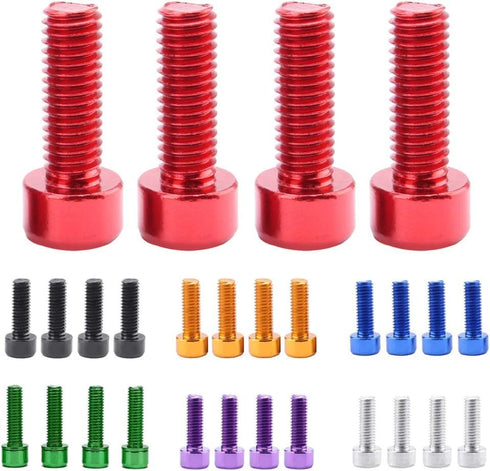 2Pcs Gold Bike Bottle H6.99older Screw 2 Pcs Colorful Water Bottle Cage Bolts Hex Socket Screws Aluminum Alloy Kettle Rack Screw Bicycle Accessori...
