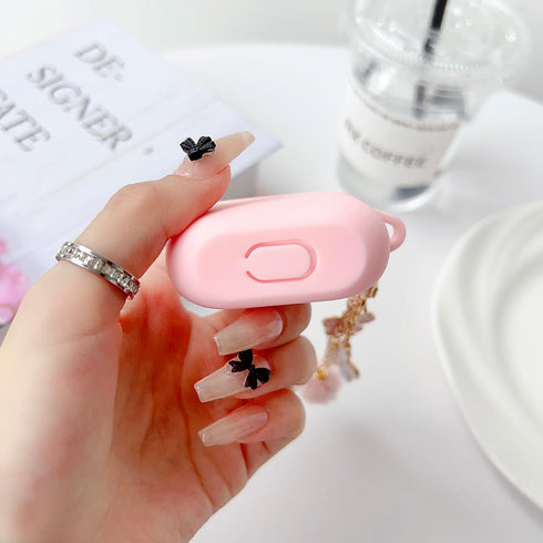 Cute Pink Case for Airpods 3rd Generation Cover for girl Women with Pom pom Flower Keychain & Cleaner Kit, Soft Silicone Airpods iPod 3rd Gen Prot...