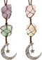 Handmade Hanging Ornaments Car Rear View Mirrors Decor Car Charm Home Decoration Natural Gemstone Moon and Star (style1)...