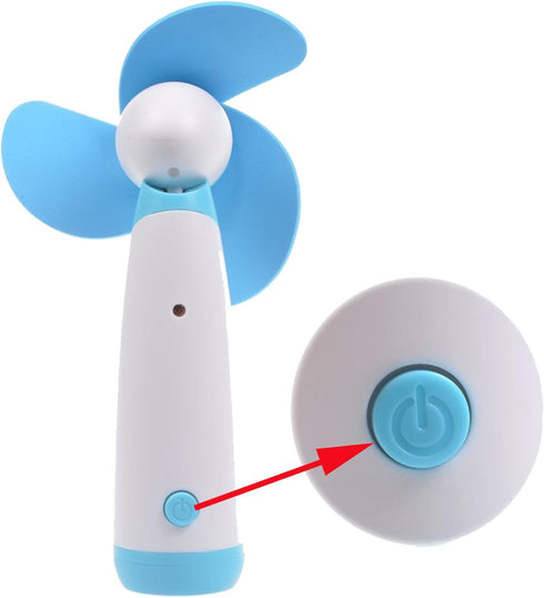 Ogrmar Mini Handheld Fan Personal Fan Battery Soft Foam Blades Powered for Home and Travel 2PC Blue (2)...