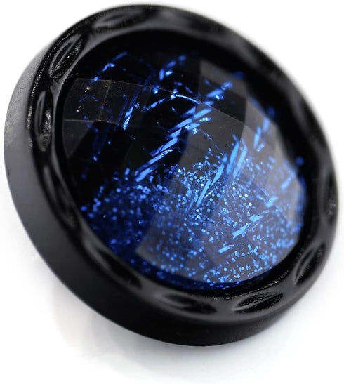 20 pcs Beveled Cut Glass Shiny Blue Sewing Shank Buttons for Coats -25mm -1"...