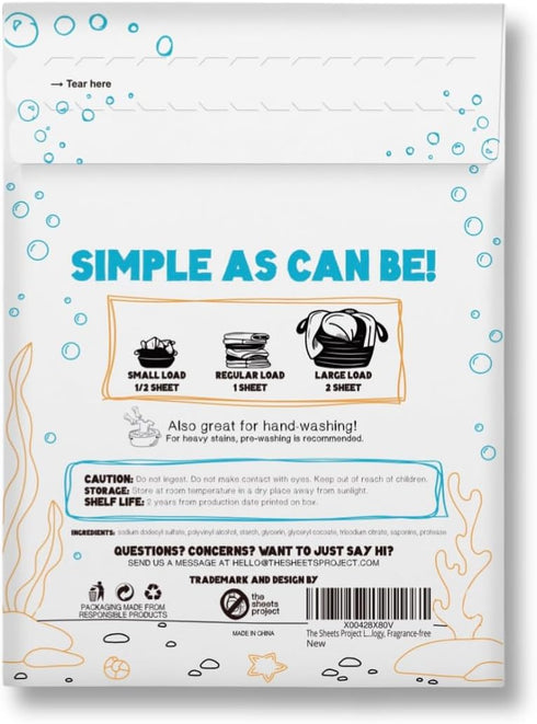 Laundry Detergent Sheets, Eco-friendly, Hypoallergenic, 20 Sheets 40 Loads, No Plastic, Highly Concentrated Formula, Liquidless Technology, Fragra...