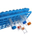 E-outstanding Test Tube Rack Blue Plastic Centrifuge Tube Racks with Silicone Pad Tubes 50 Positions for 5ml,10ml,15ml,50ml 18mm...