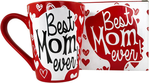 KINREX Best Mom Ever Mug – Valentines Day Gifts Mothers Day Gifts Coffee Cup for Women, Mother, Grandmother, Parent, Gift for Christmas, Birthday,...