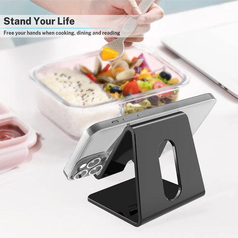 Crpich Acrylic Phone Stand, Ergonomic Design for Apple iPhone and Samsung Galaxy, Compatible with 4-8 Inch Screens, Black......