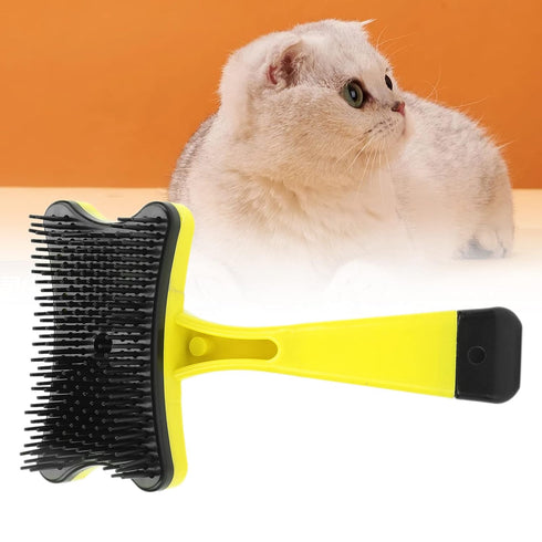 GLOGLOW Pet Grooming Brush, Self Cleaning Slicker Brush Short and Long Hair Shedding Brush for Dogs Cats Gently Removes Loose Undercoat(Yellow) Ha...