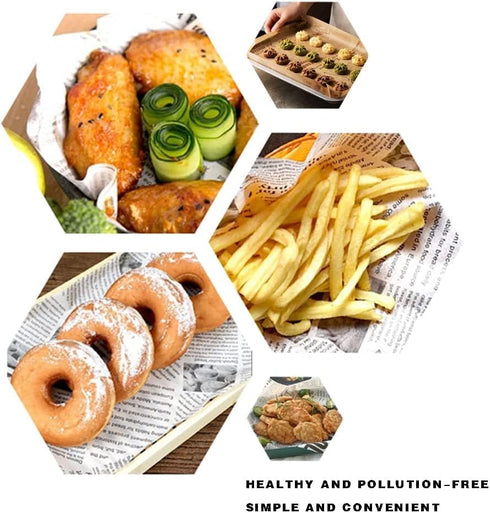 wax Paper Greaseproof Paper Food Packaging Parchment Paper French Fries Burger Cake Sandwich Wrapping Paper Baking Paper Q1. (silver)...