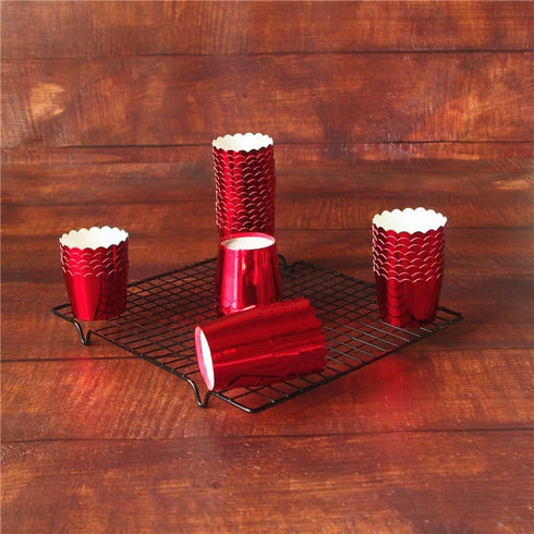 50 Pcs Paper Cupcake Liners Baking Cups, Holiday/Parties/Wedding/Anniversary(Red)...