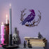Crow Branch Divination Stencils 11.8×11.8inch Large Raven on Branch Stencils with Paint Brush Primitive Bird Drawing Template for Wood Canvas Furn...