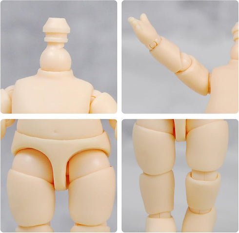YMY 5.7cm mini doll body BJD cute body for GSC nendoroid head YMY Mini doll head?Sakura Pink?...