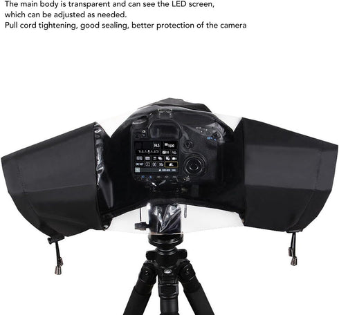 Camera Rain Cover Photo Professional Camera Rain Cover Medium and Long Focus Lens Rainproof Cover Black for Outdoor Photography...