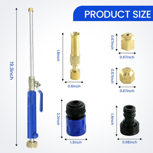 High Pressure Jet Nozzle, High Pressure Power Washer Wand, Watering Sprayer Cleaning Tool with 3 Different Nozzles and Quick Connectors, Hydro Jet...