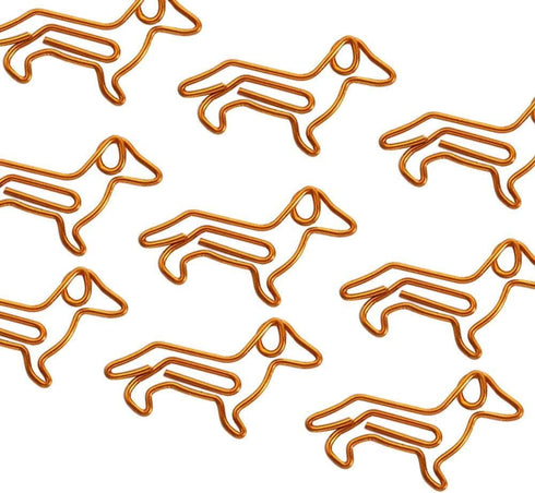 20 Pcs Dachshund Shaped Paper Clips Animal Bookmarks Clips, Cute Orange Dachshund Paperclips Bookmarks Planner Clips, Office Supplies Binder and P...