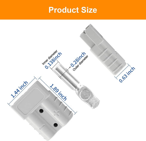10 Pcs 50 Amp 10-12 Gauge Battery Quick Connector, Jumper Cable Plug Connect/Disconnect for Recovery Winch, Towing Systems(Grey)...