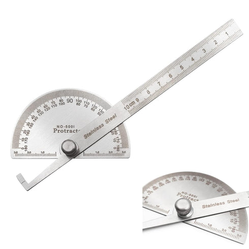 Angle Protractor,Stainless Steel Angle Ruler Finder 0-180 Degrees,10 cm Woodworking Ruler, Angle Measure Tool, Angle Finder Ruler, Craftsman Angle...