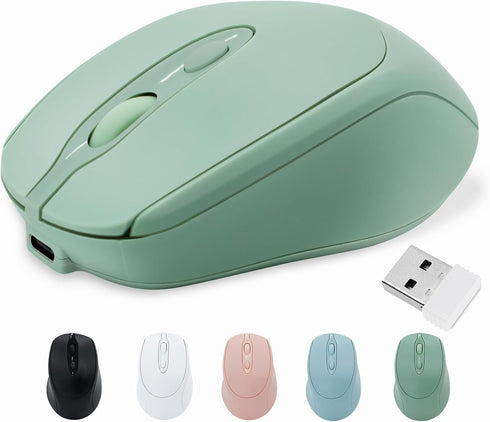 Rechargeable Wireless Mouse, Bluetooth Mouse for Laptop/iPad/MacBook Pro/Air,Silent Mouse for PC/Surface Pro/Lenovo/Samsung Table, Portable Slim C...