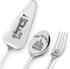 Happy 70th Birthday Personalized Laser-Engraved Stainless Steel Birthday Party Utensil Set - Cake Server, Spoon, and Fork for Mother Father Husban...