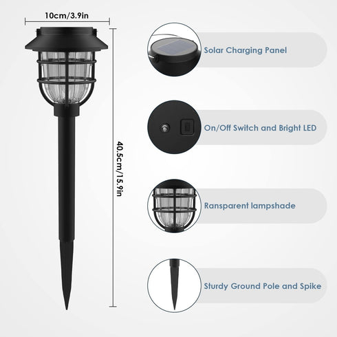 2 Pack Solar Pathway Lights Outdoor - Bright Solar Powered Garden Lights with Warm White LED, Auto On/Off Waterproof Path Lights Decorative, Lands...