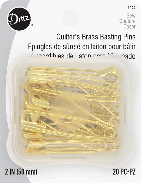 Dritz 1466 Safety Pins, Brass, Size 3 (20-Count)...