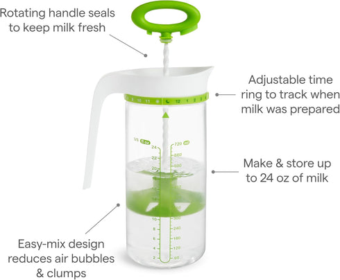 Munchkin Smart Blend Formula Mixing and Breast Milk Storage Pitcher, 24 Ounce, Green...