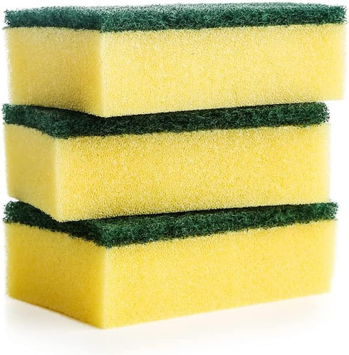 DecorRack 56 Cleaning Scrub Sponges for Kitchen, Dishes, Bathroom, Car Wash, One Scouring Scrubbing One Absorbent Side, Abrasive Scrubber Sponge D...