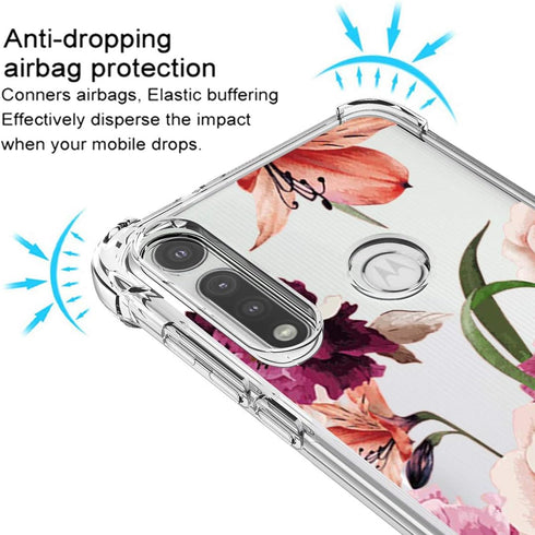 Osophter for Moto G Fast Case Flower Floral for Girls Women Shock-Absorption Flexible TPU Rubber Phone Cover for Motorola Moto G Fast(Purple Flowe...