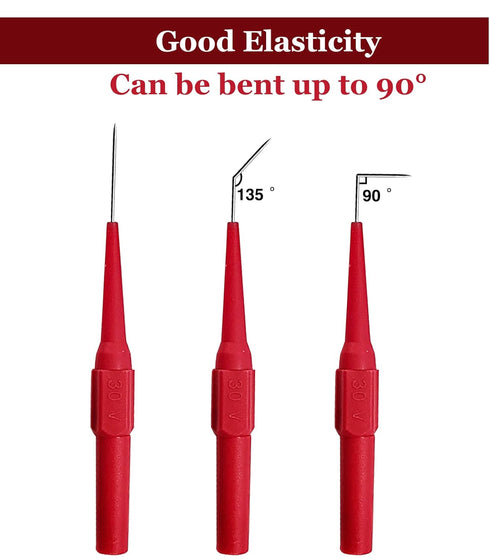 Extra-Thin Multimeter Test Leads, 0.7mm Multimeter Probes, Multimeter Back Probe Kit, Circuit Tester Probe Pins, Multimeter Probes for Banana Sock...